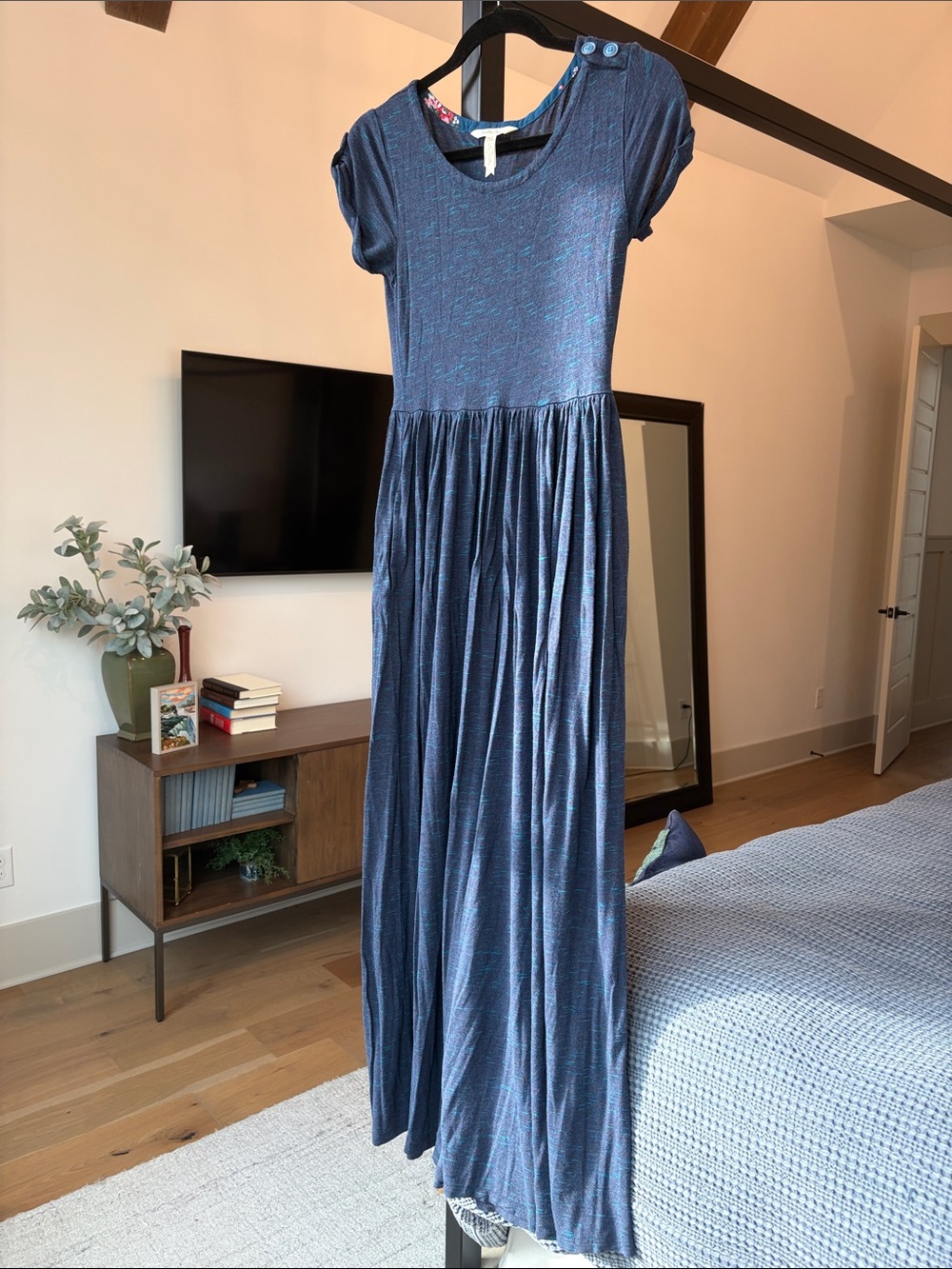 Matilda Jane Navy Dress with Teal Stitching